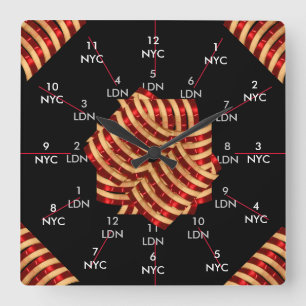 Dual Timezone NYC London CricketDiane Vierkante Klok