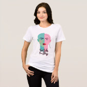 Dual Tone Abstract gezicht Tri-Blend Shirt (Voorkant volledig)