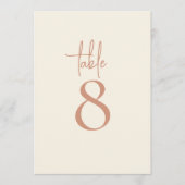 Dual Tone Cream Terracotta Trouwtafel nummer (Voorkant)