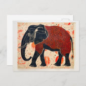 Dual-Tone Elephant op Cream Achtergrond Feestdagenkaart (Voorkant / Achterkant)