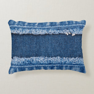 Dual-Tone gebleekte denim stof Lijst Accent Kussen
