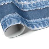 Dual-Tone gebleekte denim stof Lijst Cadeaupapier (Rol Hoek)