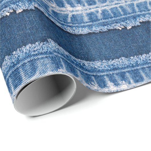 Dual-Tone gebleekte denim stof Lijst Cadeaupapier (Rol Hoek)