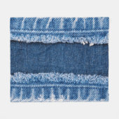 Dual-Tone gebleekte denim stof Lijst Fleece Deken (Voorkant (Horizontaal))