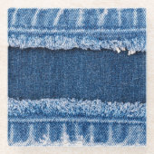 Dual-Tone gebleekte denim stof Lijst Glazen Onderzetter (Voorkant)