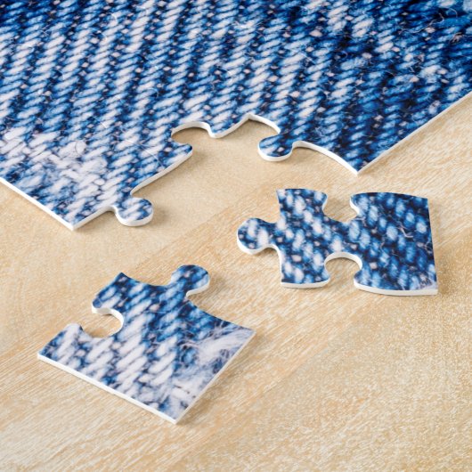 Dual-Tone gebleekte denim stof Lijst Legpuzzel (Zijkant)