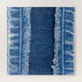 Dual-Tone gebleekte denim stof Lijst Legpuzzel (Horizontaal)