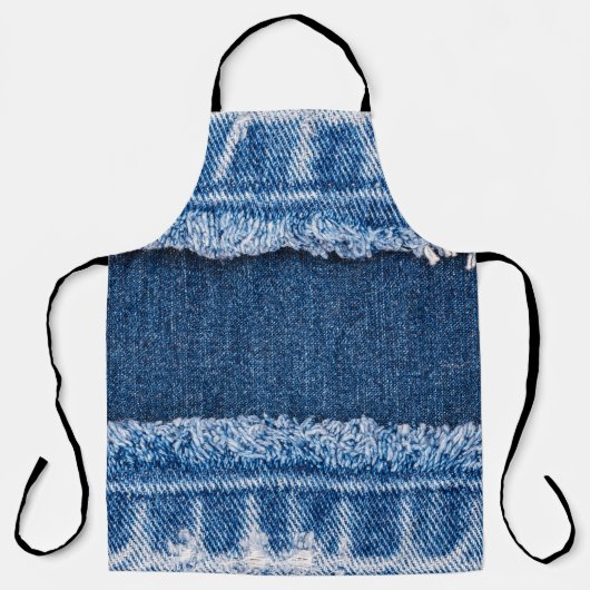 Dual-Tone gebleekte denim stof Lijst Schort (Voorkant)