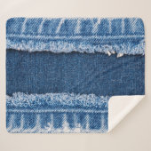 Dual-Tone gebleekte denim stof Lijst Sherpa Deken (Voorkant (horizontaal))