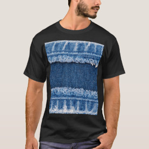 Dual-Tone gebleekte denim stof Lijst T-shirt