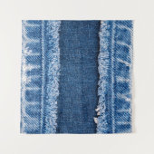 Dual-Tone gebleekte denim stof Lijst Wandkleed (Voorkant (horizontaal))