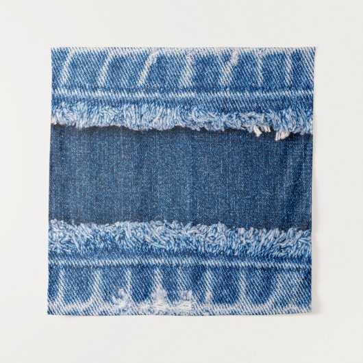 Dual-Tone gebleekte denim stof Lijst Wandkleed (Voorkant)