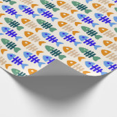 Dual Tone Schattige visbeenpatroon Cadeaupapier (Hoek)
