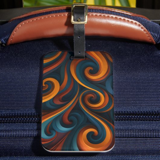 Dual-Tone Swirls Pattern Bagagelabel (Voorkant Insitu 2)