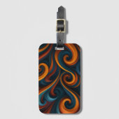 Dual-Tone Swirls Pattern Bagagelabel (Voorkant (verticaal))