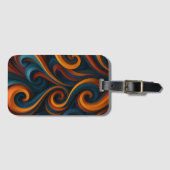 Dual-Tone Swirls Pattern Bagagelabel (Voorkant (horizontaal))