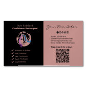 Dual-Tone zwart & Toscane professionele kapsalon Magnetisch Visitekaartje (Voorkant)