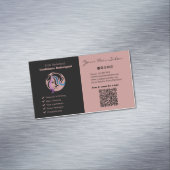 Dual-Tone zwart & Toscane professionele kapsalon Magnetisch Visitekaartje (Voorbeeld)