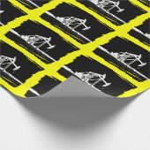 Dual White Oil Pumping Unit Silhouette Cadeaupapier (Hoek)