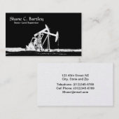 Dual White Oil Well Pumping Unit Silhouette Visitekaartje (Voorkant / Achterkant)