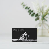 Dual White Oil Well Pumping Unit Silhouette Visitekaartje (Staand voorkant)