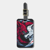 Dual Wild Lunar Wolf Bagagelabel (Voorkant verticaal)