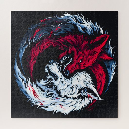 Dual Wild Lunar Wolf Legpuzzel (Horizontaal)