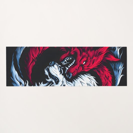 Dual Wild Lunar Wolf Yogamat (Achterkant (horizontaal))