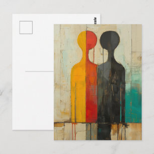 Dualiteit – Abstracte figuren van licht en schaduw Briefkaart
