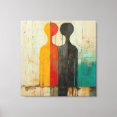 Dualiteit – Abstracte Figuren van Licht en Schaduw Canvas Afdruk (Voorkant)