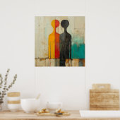 Dualiteit – Abstracte figuren van licht en schaduw Poster (Keuken)