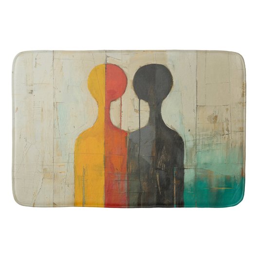 Dualiteit – Abstracte menselijke figuren in contra Badmat (Voorkant)