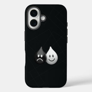 Dualiteit daalt – gelukkige en verdrietige minimal iPhone 16 hoesje