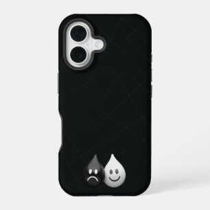 Dualiteit daalt – gelukkige en verdrietige minimal iPhone 16 hoesje