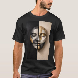 Dualiteit Masker – Modern Geometrisch Abstract Gez T-shirt