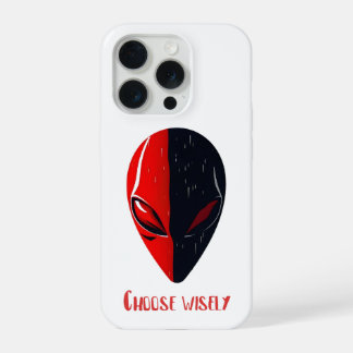 Dualiteit Masker – Rood en Zwart Minimalistisch Ge iPhone 15 Pro Case