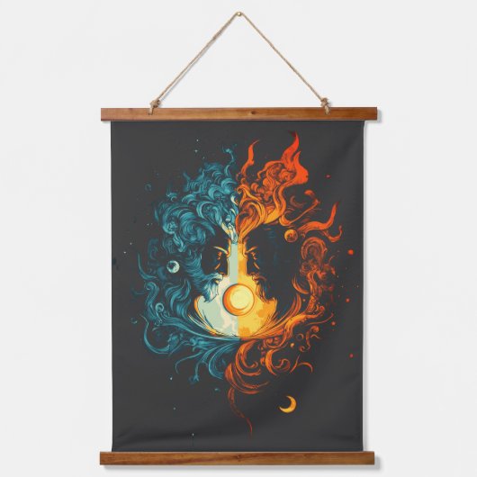 Dualiteit - Mythisch Hangend Wandkleed (Voorkant)