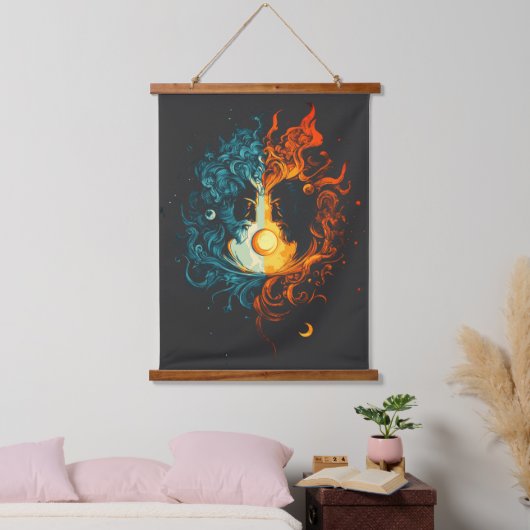 Dualiteit - Mythisch Hangend Wandkleed (Slaapkamer)