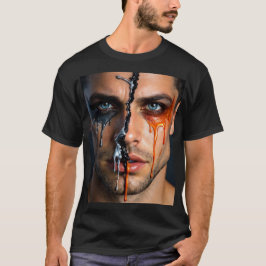 Dualiteit van binnen – Abstract mannenportret T-shirt