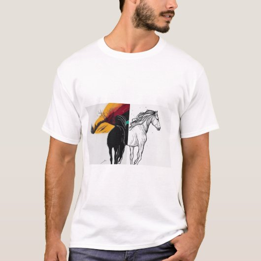 Dualiteit van het wild: een verhaal van twee paard t-shirt (Voorkant)