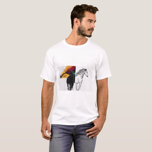 Dualiteit van het wild: een verhaal van twee paard t-shirt (Voorkant volledig)