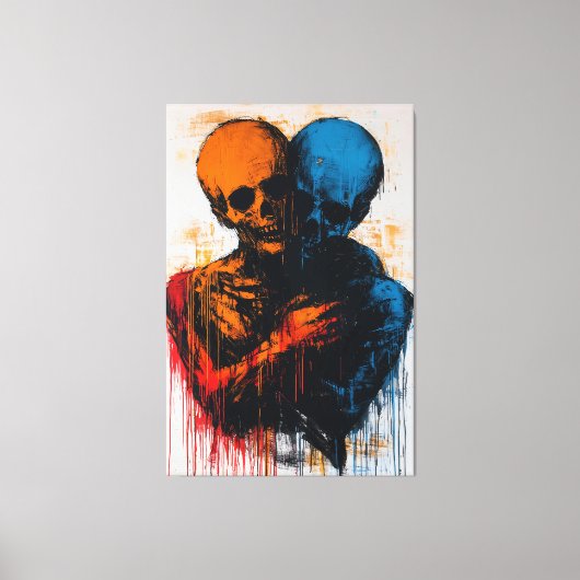 Dualiteit van zielen Hedendaagse expressionistisch Canvas Afdruk (Voorkant)