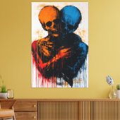 Dualiteit van Ziels Hedendaagse Expressionistische Canvas Afdruk (Insitu (Woonkamer))