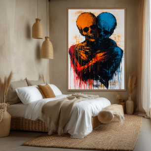 Dualiteit van Ziels Hedendaagse Expressionistische Canvas Afdruk