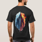 Duality Warrior – Fire & Ice Knight Fantasy Design T-shirt (Achterkant)