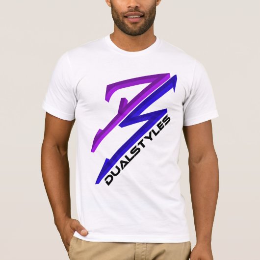 Dualstijlen T-shirt (wit) (Voorkant)
