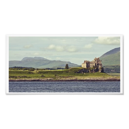 Duart Castle en het eiland Mull Panorama Foto Afdruk (Voorkant)