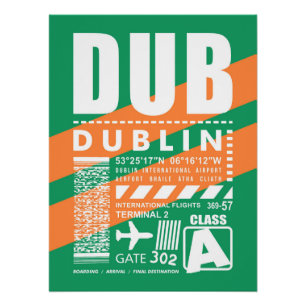 DUB Dublin Airport Perfect Poster