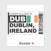 DUB Dublin Instapkaart - Ierland Reis Sticker (Vel)