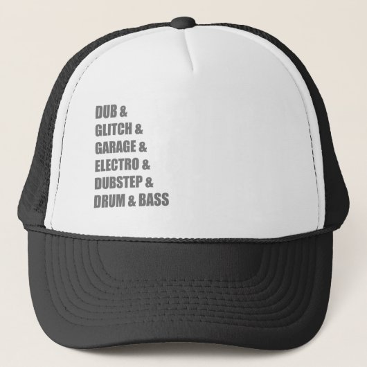 Dub Electro Glitch Dubstep Drum en Bass shirt Trucker Pet (Voorkant)
